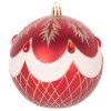 Gule MagicHome Vianoce, 4 ks, červené, s ornamentami, na vianočný stromček, 10 cm  + praktický pomocník k objednávke