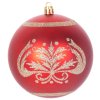 Gule MagicHome Vianoce, 4 ks, červené, s ornamentami, na vianočný stromček, 10 cm  + praktický pomocník k objednávke