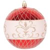 Gule MagicHome Vianoce, 4 ks, červené, s ornamentami, na vianočný stromček, 10 cm  + praktický pomocník k objednávke