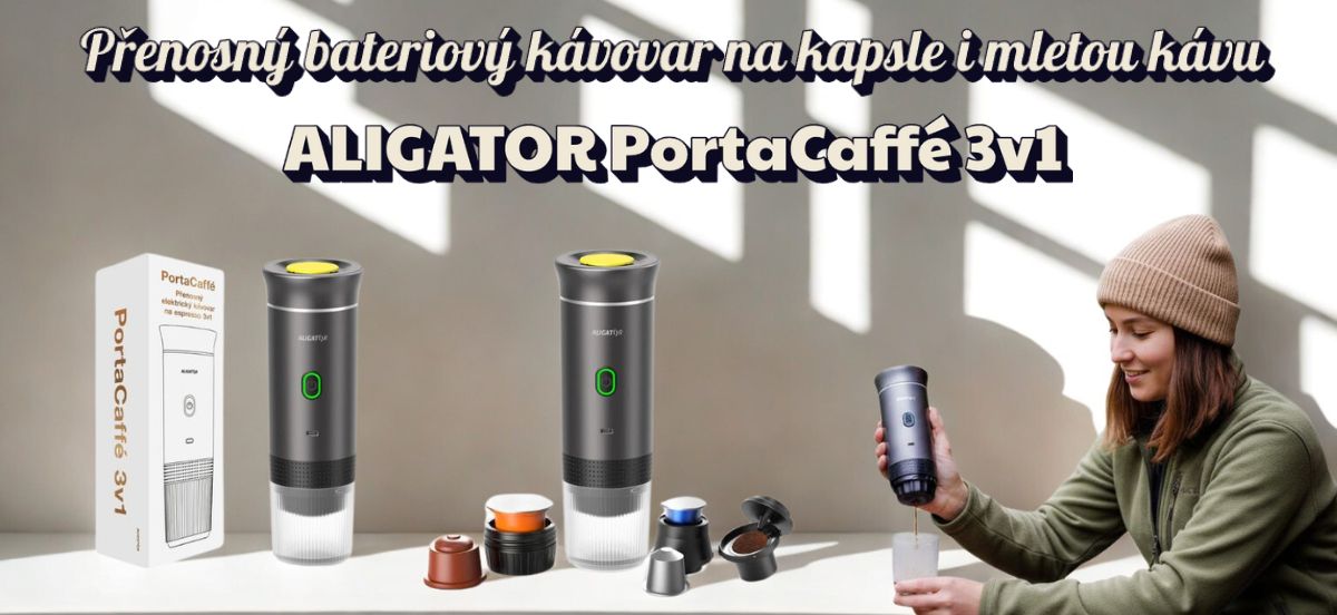 Aligator nabíjecí přenosný kávovar