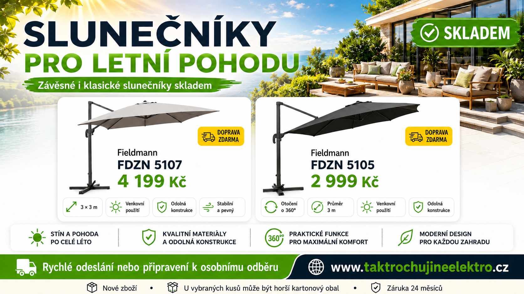Slunečníky na zahradu