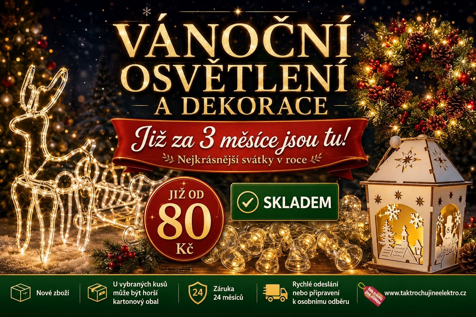 Vánoční osvětlení a dekorace