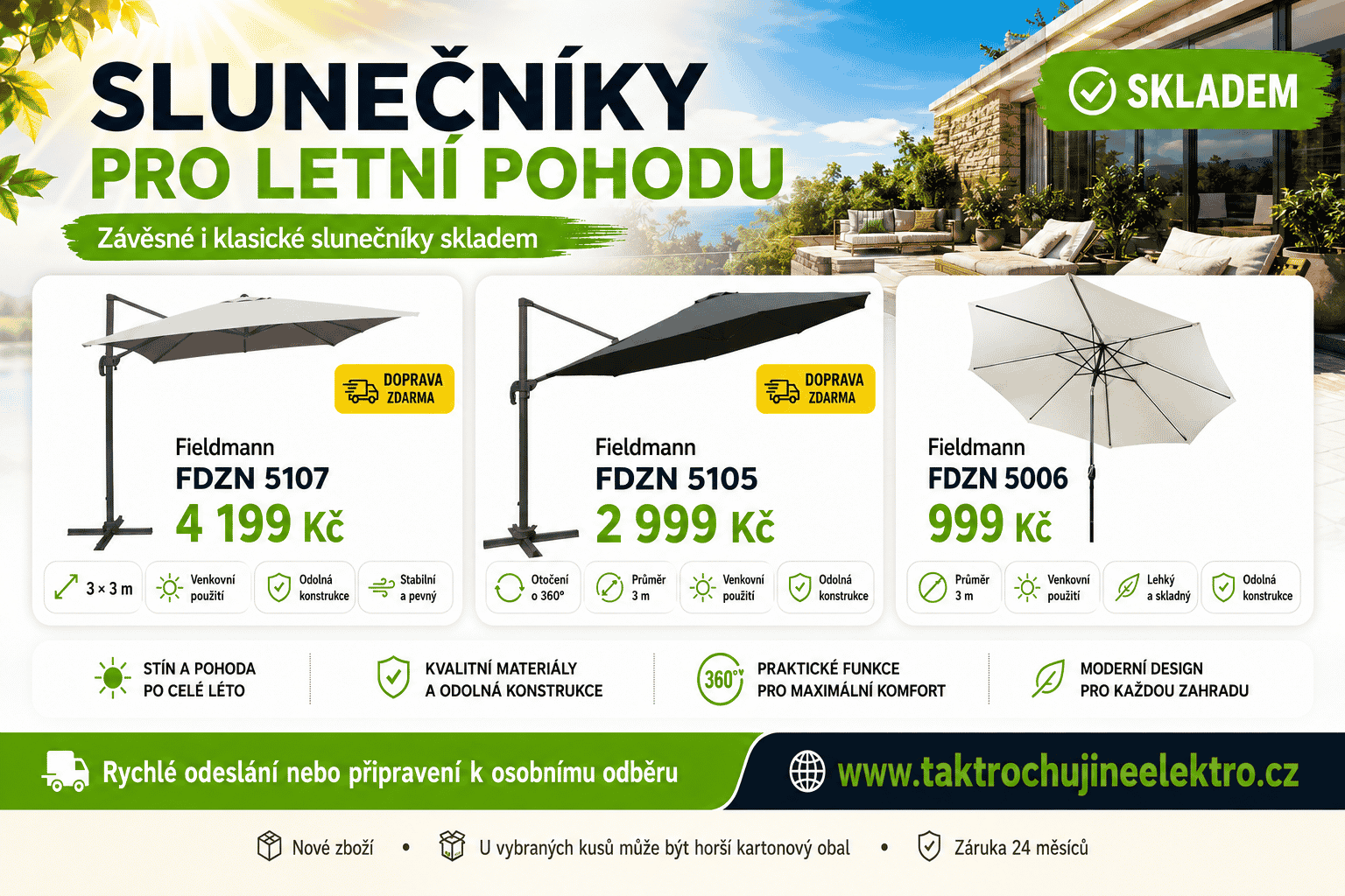 Slunečníky na zahradu