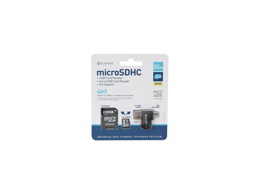 PLATINET Micro SDHC 4v1 32GB (PMMSD32CR4)