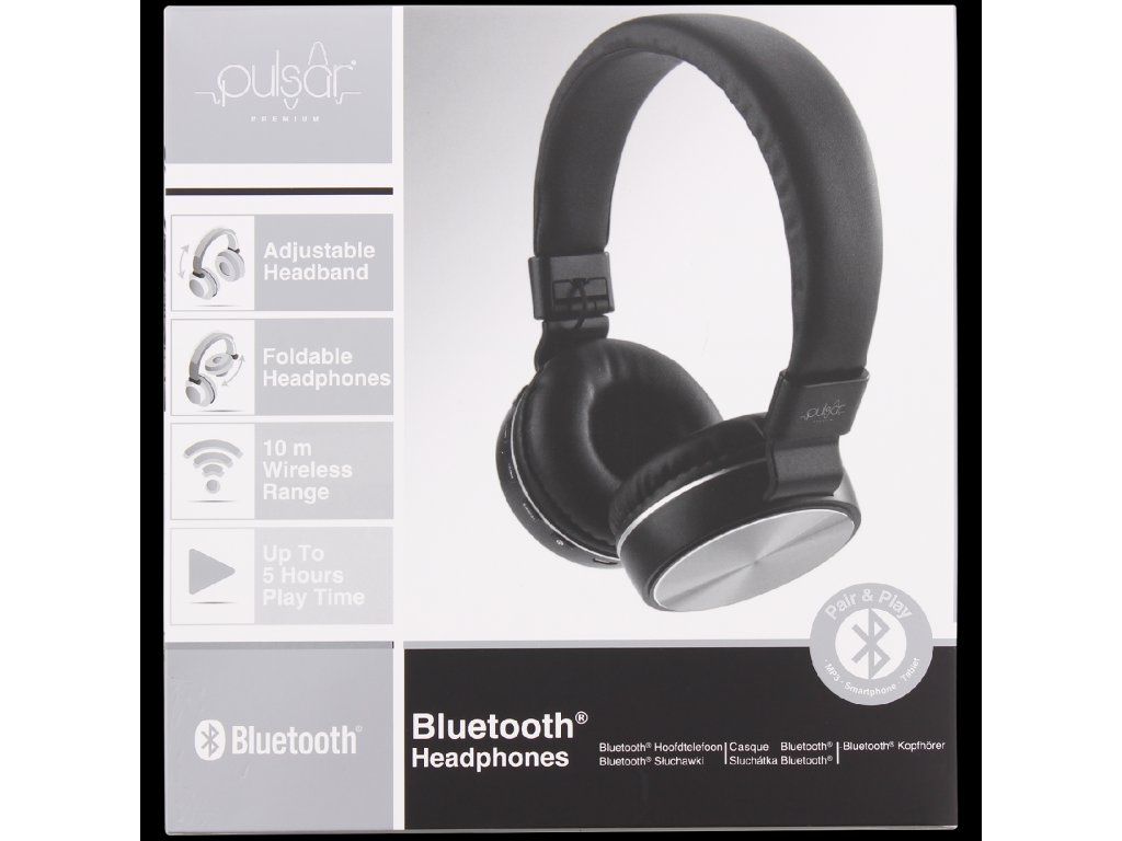 Fotografie Pulsar bluetooth sluchátka Premium 2571563 černo-stříbrná