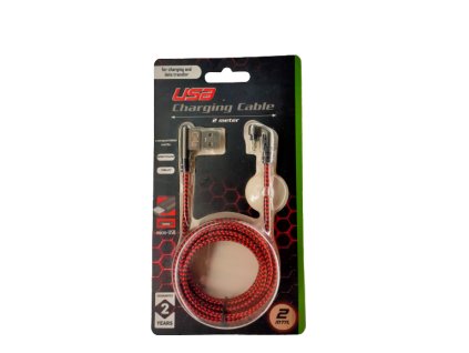 13350 usb nabijeci a synchronizacni kabel uhlovy oplet 2m micro usb