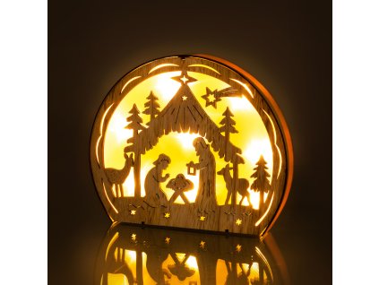 Retlux RXL 331 betlém dř.silueta 8LED  Silueta jesliček z dřevěné překližky 8 LED