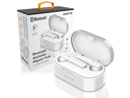 Bluetooth sluchátka ALIGATOR PODS, bílá