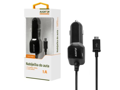 23395 nabijecka do auta aligator microusb 1a turbo charge cerna