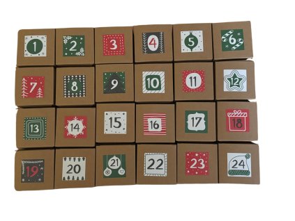krabičky kraft advent