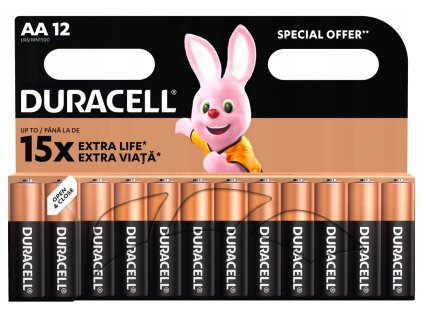 Duracell 12 x alkalické baterie AA LR6 L