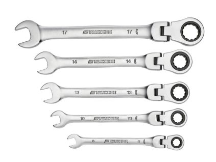 Parkside - sada klíčů s kloubovou ráčnou, 5dílná