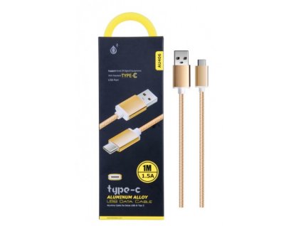 Datový a nabíjecí kabel PLUS, USB-C, (AU406), zlatý