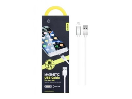 7198 nabijeci kabel plus microusb magneticky as116 bily
