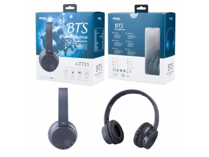 Bezdrátová sluchátka PLUS CT715 s mikrofonem, FM rádiem a čtečkou pro microSD kartu