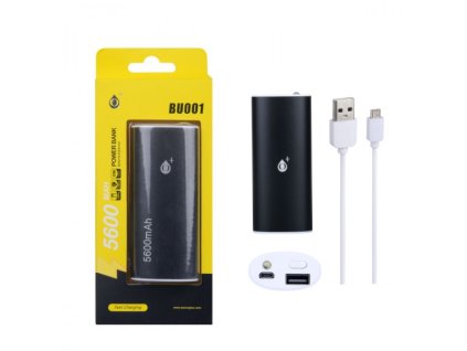 POWER BANK PLUS BU001 se svítilnou 5600mAh,černá