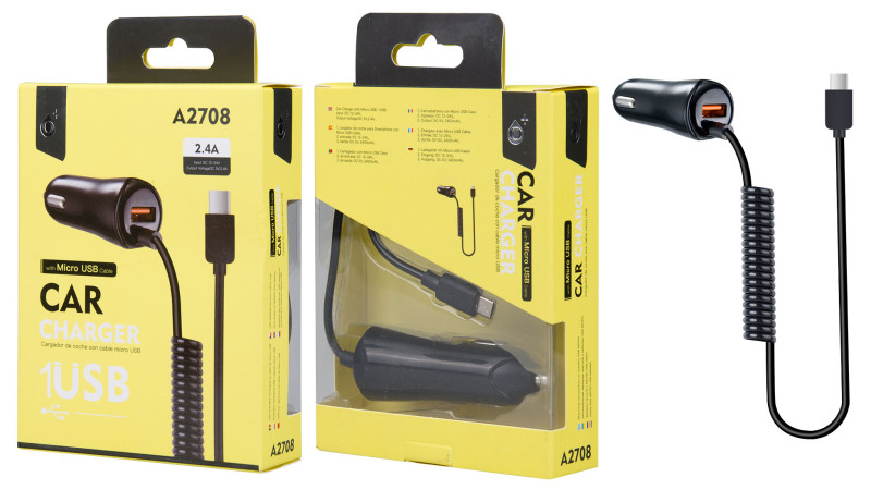 ALIGÁTOR Aligator nabíječka A2708 s microUSB,2.4A černá