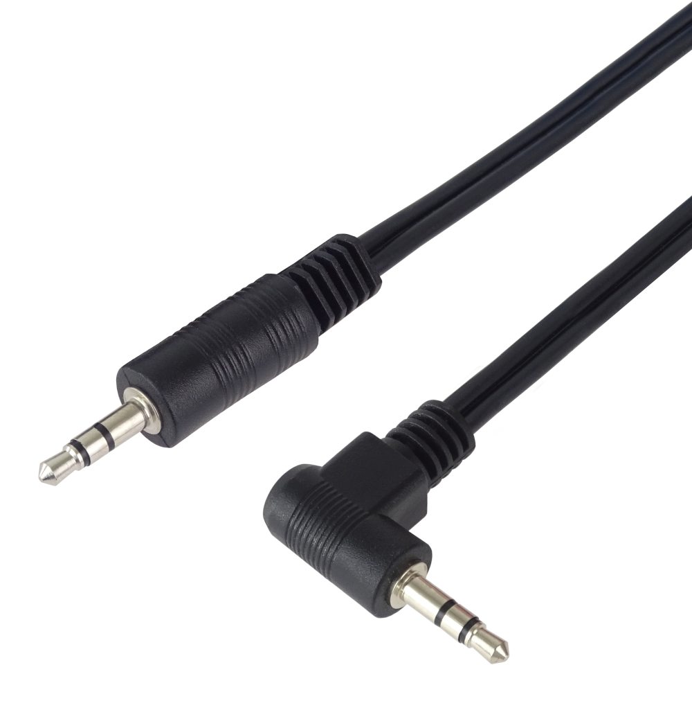 PremiumCord Kabel Jack 3.5mm - 3,5mm konektor 90° M/M 0,5m