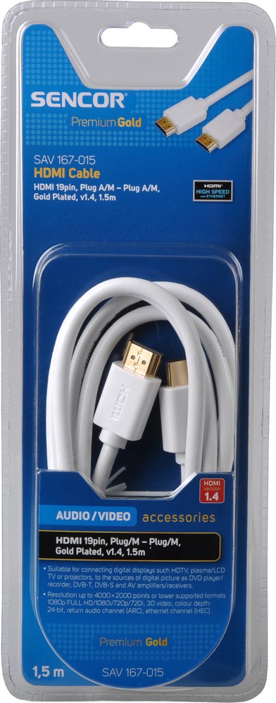 Sencor SAV 167-015 HDMI kabel 1,5m bílý