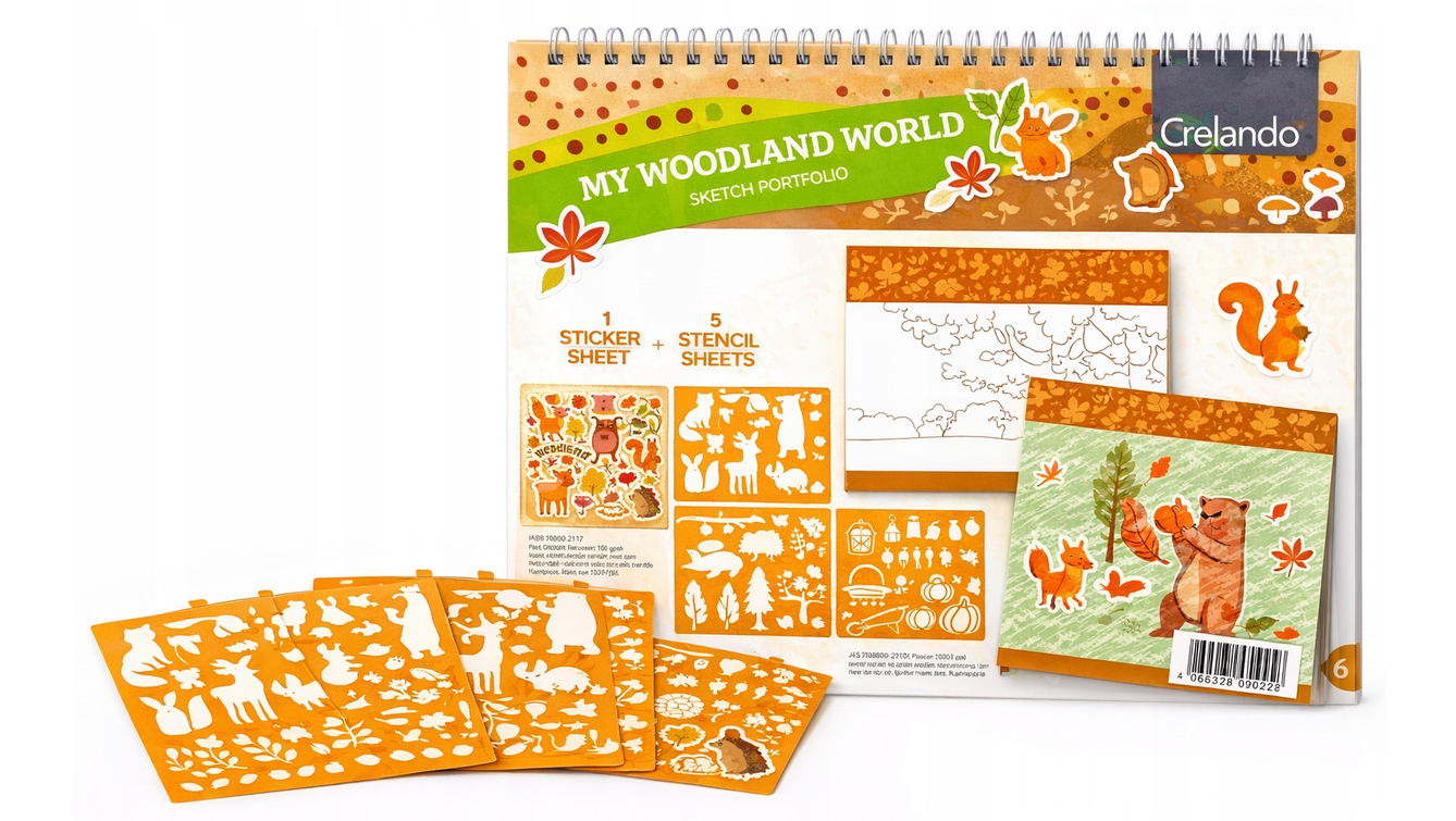 Fotografie Crelando Kniha šablon a samolepek - můj lesní svět