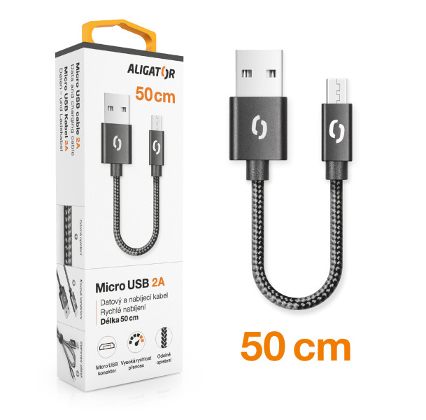 ALIGÁTOR ALIGATOR PREMIUM DATKP35, Micro USB 50cm černý