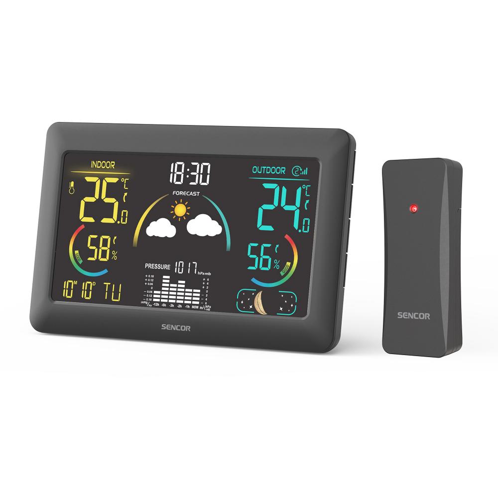 Fotografie Sencor SWS 4900 meteostanice s bezdrátovým snímačem, černá