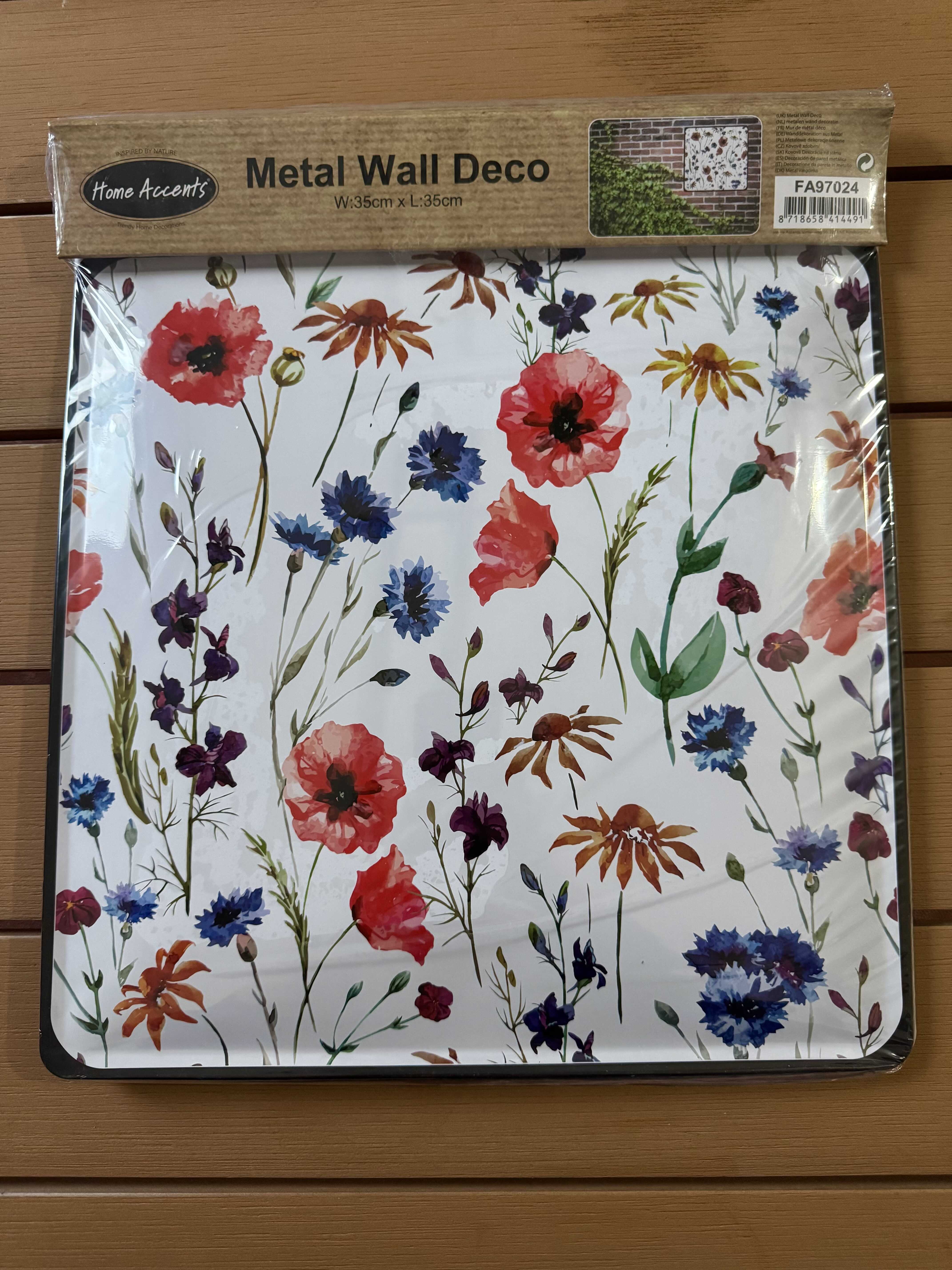 Fotografie Homme Accents Home Accents kovová nástěnná dekorace květiny