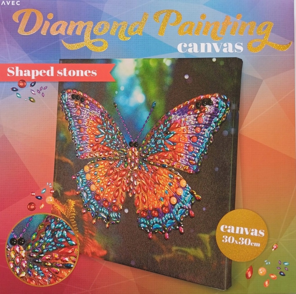 AVEC DIY diamantový obraz Motýl 30×30 cm (2)