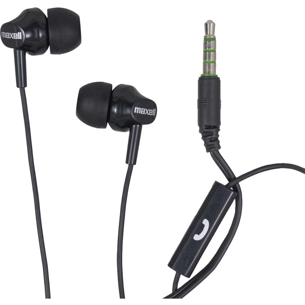 Fotografie Maxell EB875 black - pecková sluchátka s mikrofonem