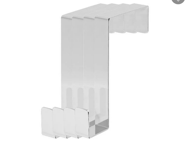 Fotografie Livarno home - sada chromovaných háčků na dveře, 4dílná