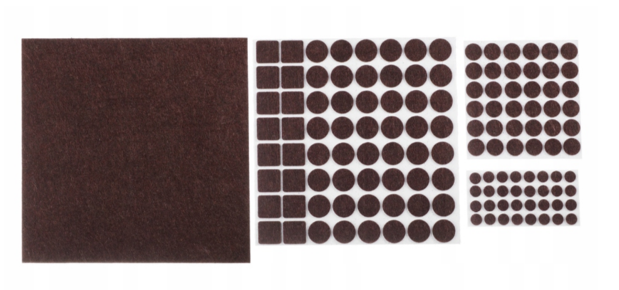 Parkside - samolepící plstěné podložky hnědé, 133 KS