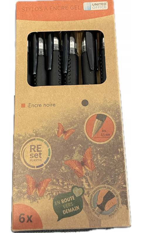 United Office - sada 6 Ks černých gelových per