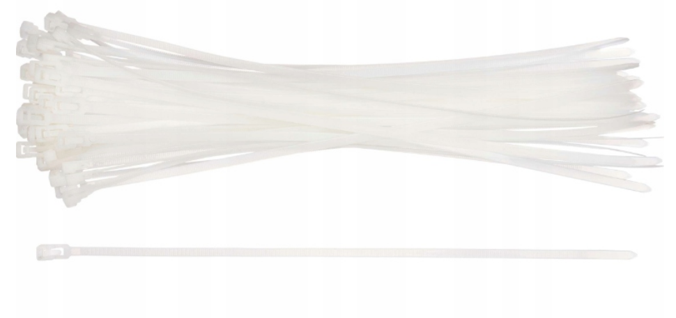 Fotografie Parkside Sada stahovacích pásků na kabely, 705 x 7,5 mm, 35 ks, bílé