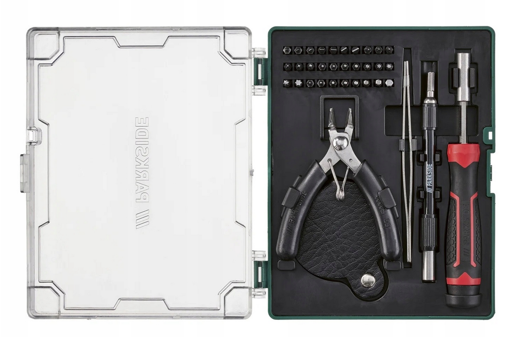 Parkside - sada nástrojů pro jemnou mechaniku, kleště, bity