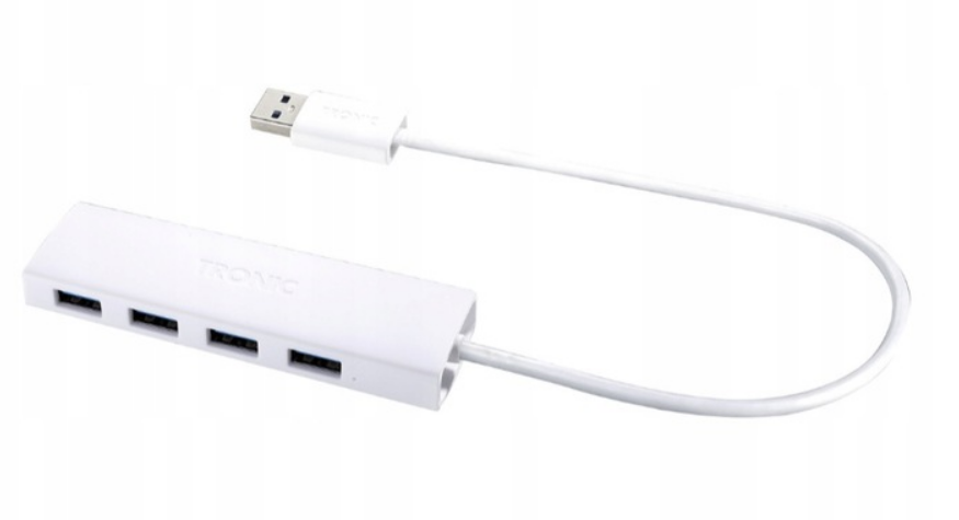 Tronic USB HUB rozbočovač 4 PORTY USB 3.0 s kabelem 30 cm /P18 (bílý)