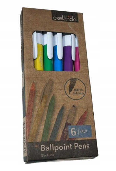 Fotografie Crelando - pero 6 ks kazetové, černé barvy, 0,45 mm