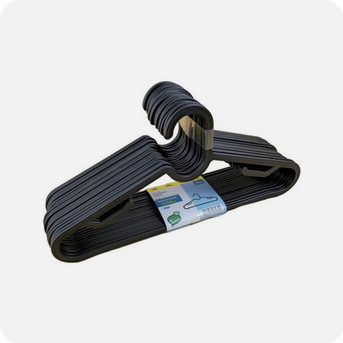 Livarno Home - šatní ramínka, 20ks, plast, černé