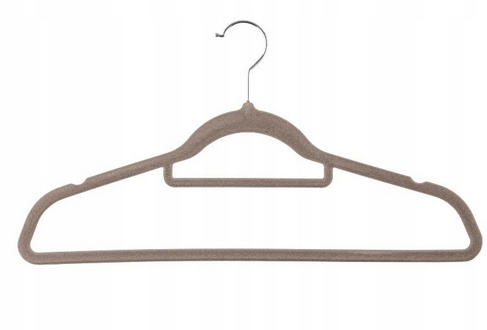 Livarno Home - šatní ramínko,potažený velurem, 10ks, béžové