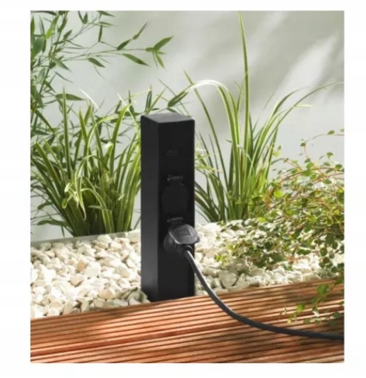 Livarno Home - venkovní zásuvka, sloupek, 2 vstupy