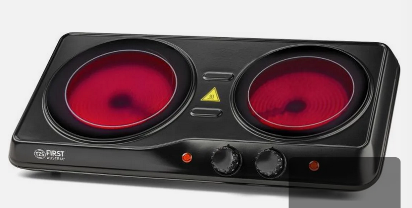 First Austria First Austria FA-5097-2 - dvojitá infračervená varná deska, 2000 W, termostat, černá