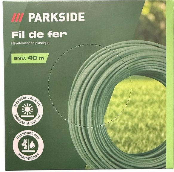 Fotografie Parkside - zahradní drát s měkkou povrchovou úpravou, 40 m