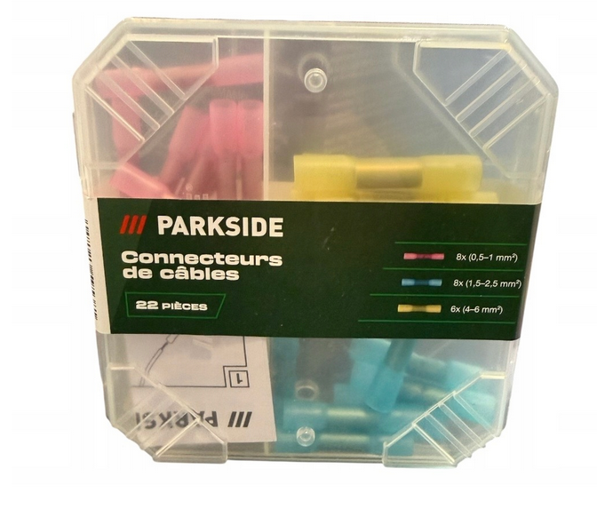 Fotografie Parkside - sada kabelových spojek, 22ks, 3 typy, barevné