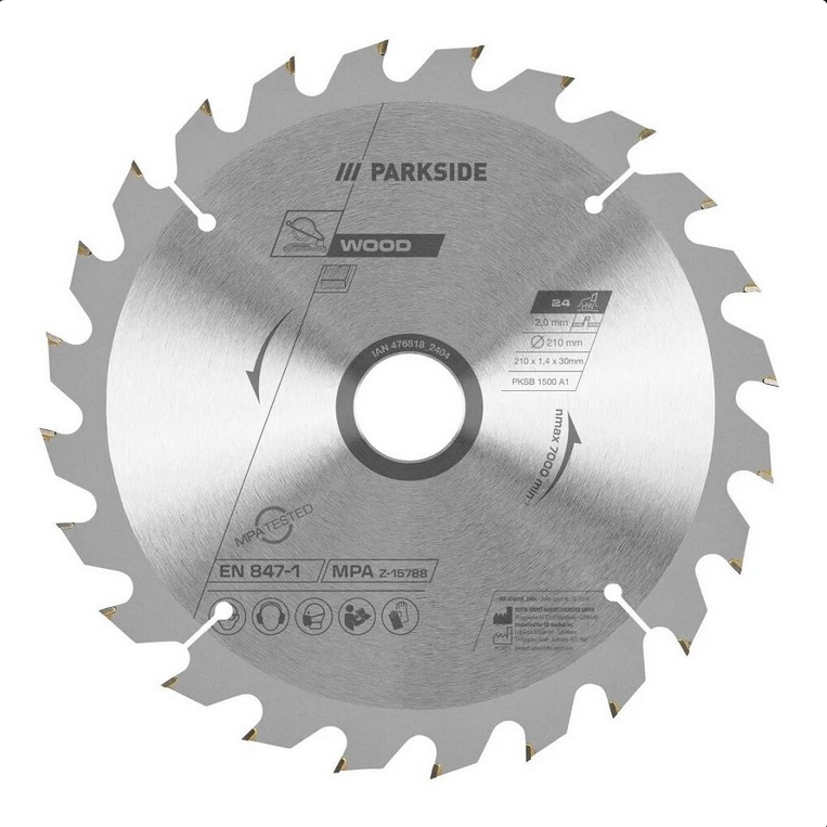 Parkside - pilový kotouč na dřevo 210 mm, 24 zubů