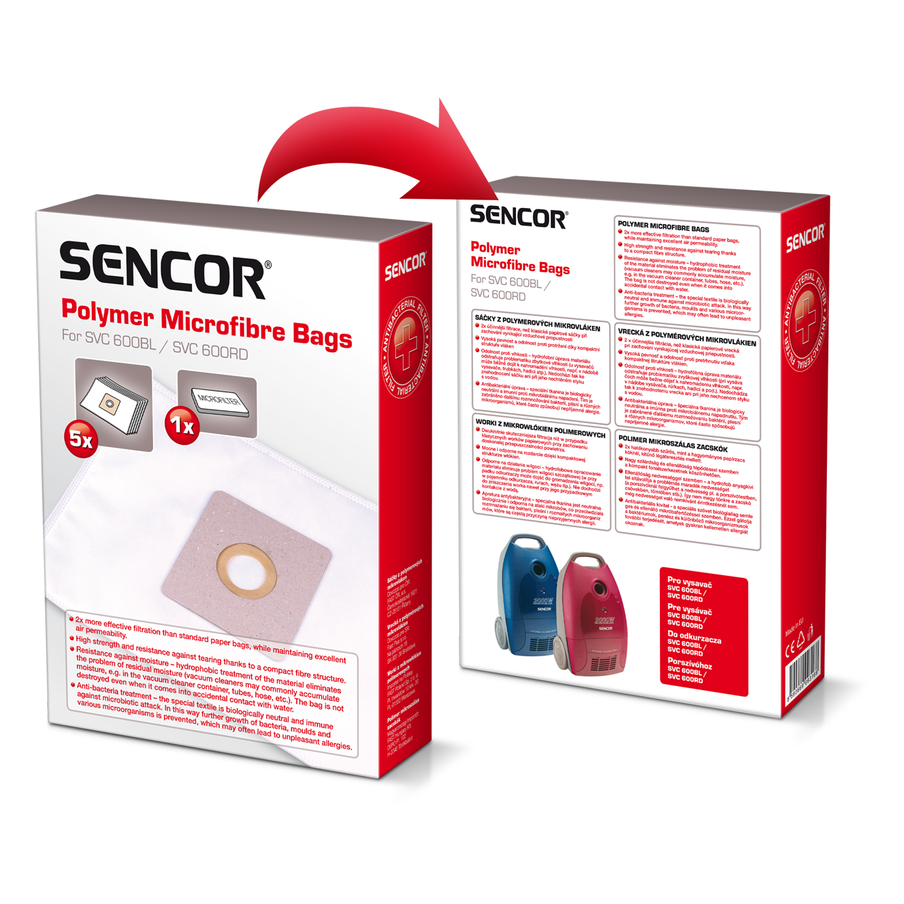 SENCOR MICRO SVC 600BL/RD 5ks