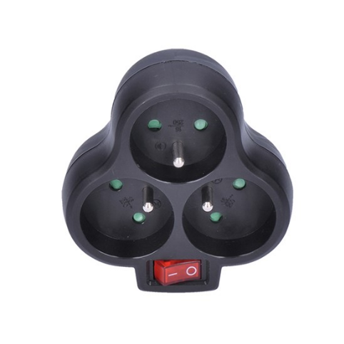 Fotografie Solight P99B Rozbočka 3 x 10 A, černá