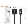Datový kabel ALIGATOR 2A iPhone Lightning 2m, černý