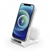 Stojánek s bezdrátovým nabíjením 15W a USB-C konektorem, 2v1, bílý