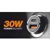 Aligator mini nabíječka do auta Power Delivery 30W, USB-C + USB-A CHPD0006