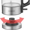 Sencor SWK 160SS – cestovní rychlovarná konvice 0,5 l / 1100 W, sklo/nerez