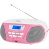 30008 2 aiwa bbtu 300pk prenosny boombox radio cd bluetooth pink white